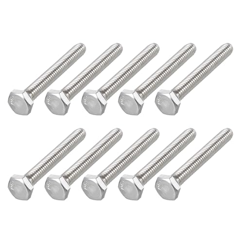 Image of METALLIXITY Hex Head Bolts (1 /4-20 x 1-3 /4 inch) 25Pcs, 304 Stainless Steel 18-8, Fully Threaded, External Hex Drive, Plain Finish, Hex Head Screw Bolt, Silver