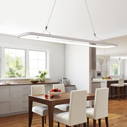 Lustre rectangulaire pour bureau réglable télécommande suspension LED plafonnier A++ - 5