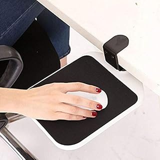 Mouse Platform Clamp On Under Desk Adjustable Keyboard/Mouse Tray Mount Swivel Mouse Tray