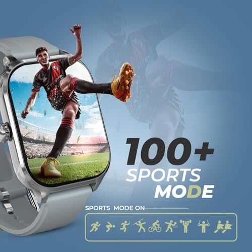 Image of PunnkFunnk H9 Smart Watch 2.01 inch TFT Display, BT 5.0 with 100+ Sports Mode, Heart Rate & Blood Oxygen Monitor, Call & Message Reminders Compatible with Android & iOS, IP67 Waterproof(Grey)