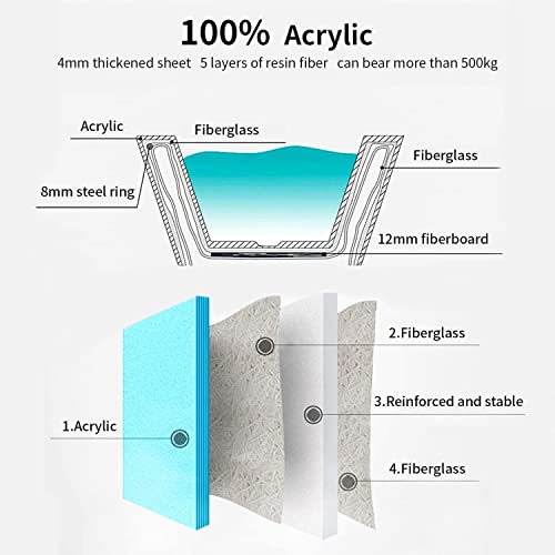 Image of 59 inch Lucite Acrylic Freestanding Bathtub, Columnar Shape Contemporary Soaking Tub with Toe-tap Chrome Center Drain, Slotted Overflow, cUPC Certified, 37Grey