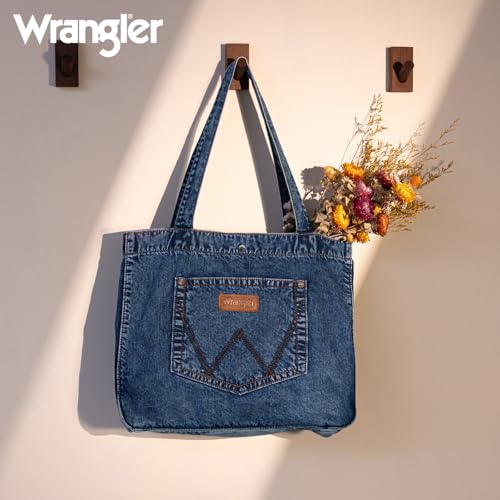Image of Montana West Wrangler Denim Tote Bag for Women Purses for Work Travel Everyday