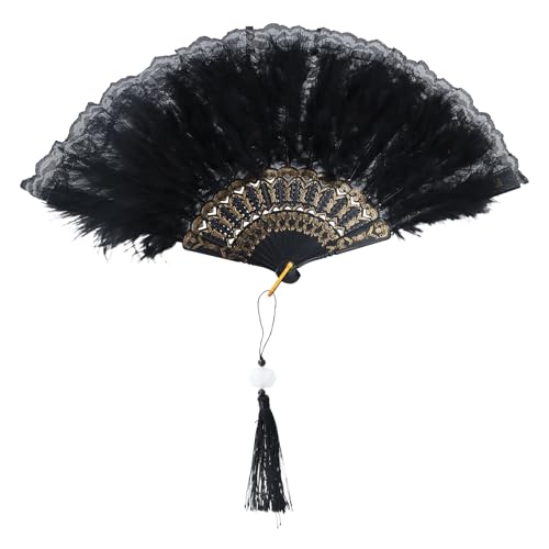 YILANJIN Abanico yo no Sudo Brillo, Abanico Puros Sofocos Plumas