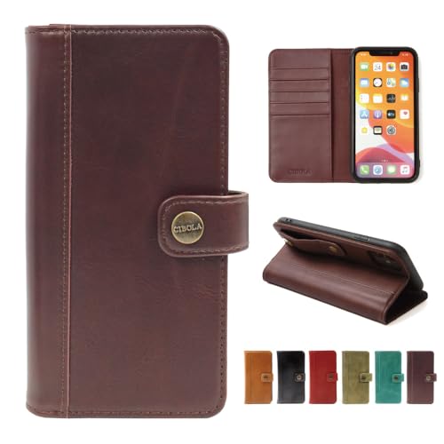 CIBOLA 高級牛革 iPhone 17 Pro Max 用 ケース 手帳型 本革 アイフォン 17 プロ マックス 用 カバー 革 携帯カバー カードポケット付き 横置き 保護ケース オシャレ 大人 (コーヒー色)