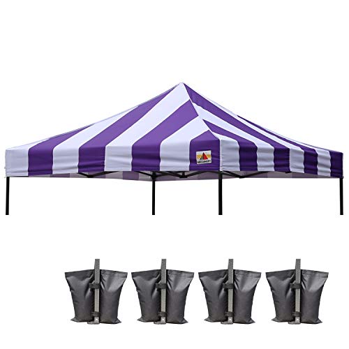 Image of ABCCANOPY Replacement Canopy Top for Pop Up Canopy Tent 10x10 Purple Stripe