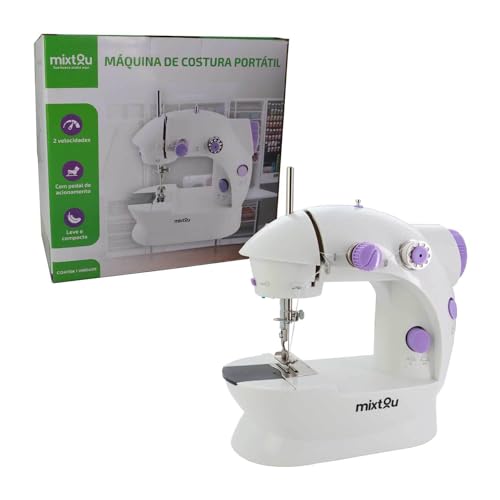 Mini Máquina de Costura Reta Portátil Countertech FH-SM202 Branca 110/220V