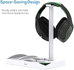 Support de refroidissement pour console Xbox Series S avec station de charge pour contrôleur | Ventilateur de refroidissement puissant double & station de charge pour contrôleur avec 2 batteries rechargeables de 1400mAh, support pour casque pour XSS, Blanc