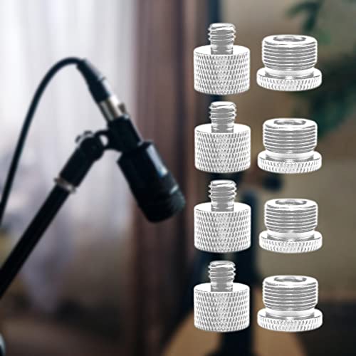 Conjunto de adaptadores de suporte de microfone 8x, adaptadores de rosca 5/8 fêmea para 3/8 e 3/8 fê