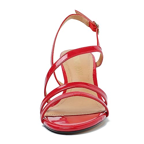 Image of MAIERNISI JESSI Unisex Men's Women's Strappy Dress Sandals Kitten Heel Slingback Heels