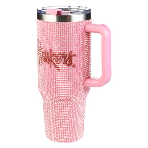 Image of The Memory Company Officially Licensed 40oz Pink Bling Game Day Tumbler, University of Nebraska, Lincoln