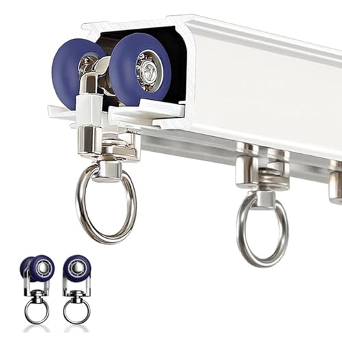Rail en aluminium silencieux de 2,6 m – Barre simple à montage latéral pour salon – Disponible en longueurs de 1 m, 2 m, 5 m – Système de rouleau lisse.