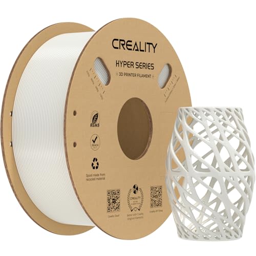 Image of Creality Hyper PETG Filament 1.75mm, High-Speed PETG for 30-600mm /s Printing, Low Stringing, Strong Layer Adhesion, + /- 0.03mm Accuracy,Fits for Most FDM 3D Printers(White)