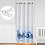 HOMEIDEAS Chinese Painting Curtain Privacy Doorway Curtains, Grommet Closet Door Curtains for Bedroo