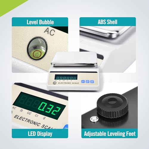 Image of Lichen Lab Analytical Balance 5000g x 0.01g with LED Display, High Precision Lab Scale with g /ct /oz /lb Units-Laboratory Scientific Scale for Kitchen, Lab, Pharmacy, Jewelry