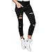 Produktbild Coolster Damen Dünn Ripped Hoch Taille Strecken Bleistift Hose (Size XL, Schwarz)