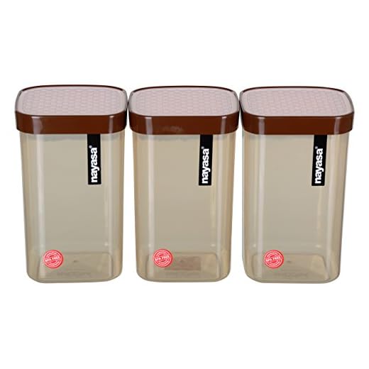 Nayasa Plastic Containers, 1.5 L, 3-Piece, Brown.aarohi13
