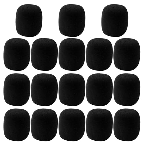 GOOHOCHY 18 Piezas Filtros Antiviento para Micrófono de Estudio Cubiertas de EVA Negras para Reducción de Ruido Protección para Micrófonos Inalámbricos Grabaciones y Streaming