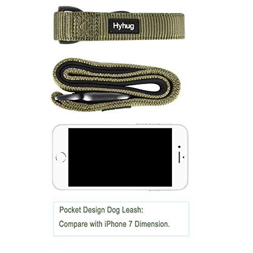 Premium Nylon 18 Inches Short Leash With Soft Neoprene Handle And Strong Clip But Easy To Attach And Removal - Daily Use Walking And Training. (Military Green) #TOP3