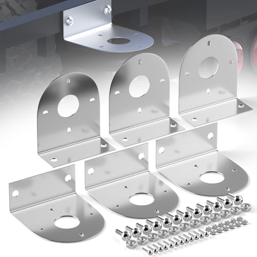 BJZ Watermelon LED Light Brackets, 304 Stainless Steel Mounting Brackets with Pre-Drilled Holes, Universal Watermelon Light L-Shape Holder for Car Truck Underglow Side Tail Roof Auxiliary Lights, 6Pcs