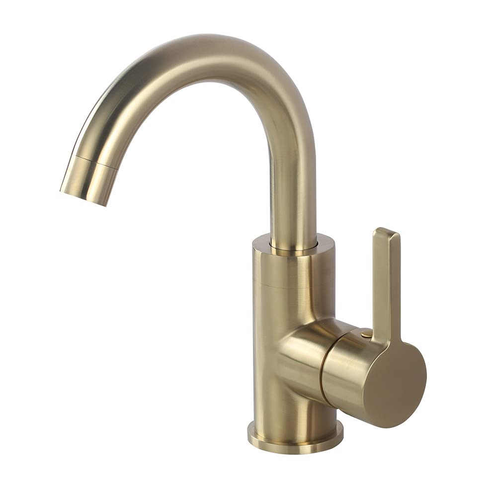 Robinet de lavabo de salle de bain or brossé mitigeur