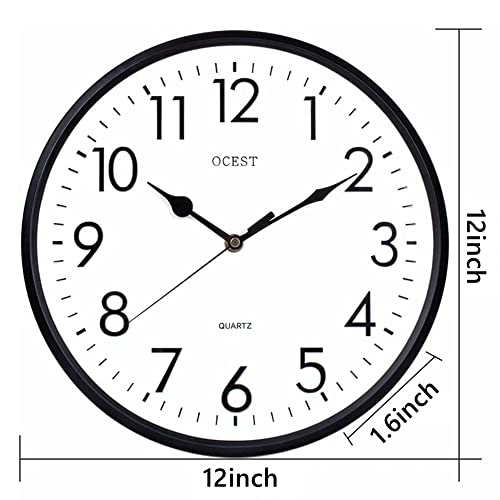 OCEST Tuinklokken voor buiten, waterdicht, 30,5 cm groot display, batterij-aangedreven kwarts, decoratieve klok, stil, niet-tikkend, rond, gemakkelijk af te lezen, voor zwembad, terras, badkamer, - Afbeelding 4