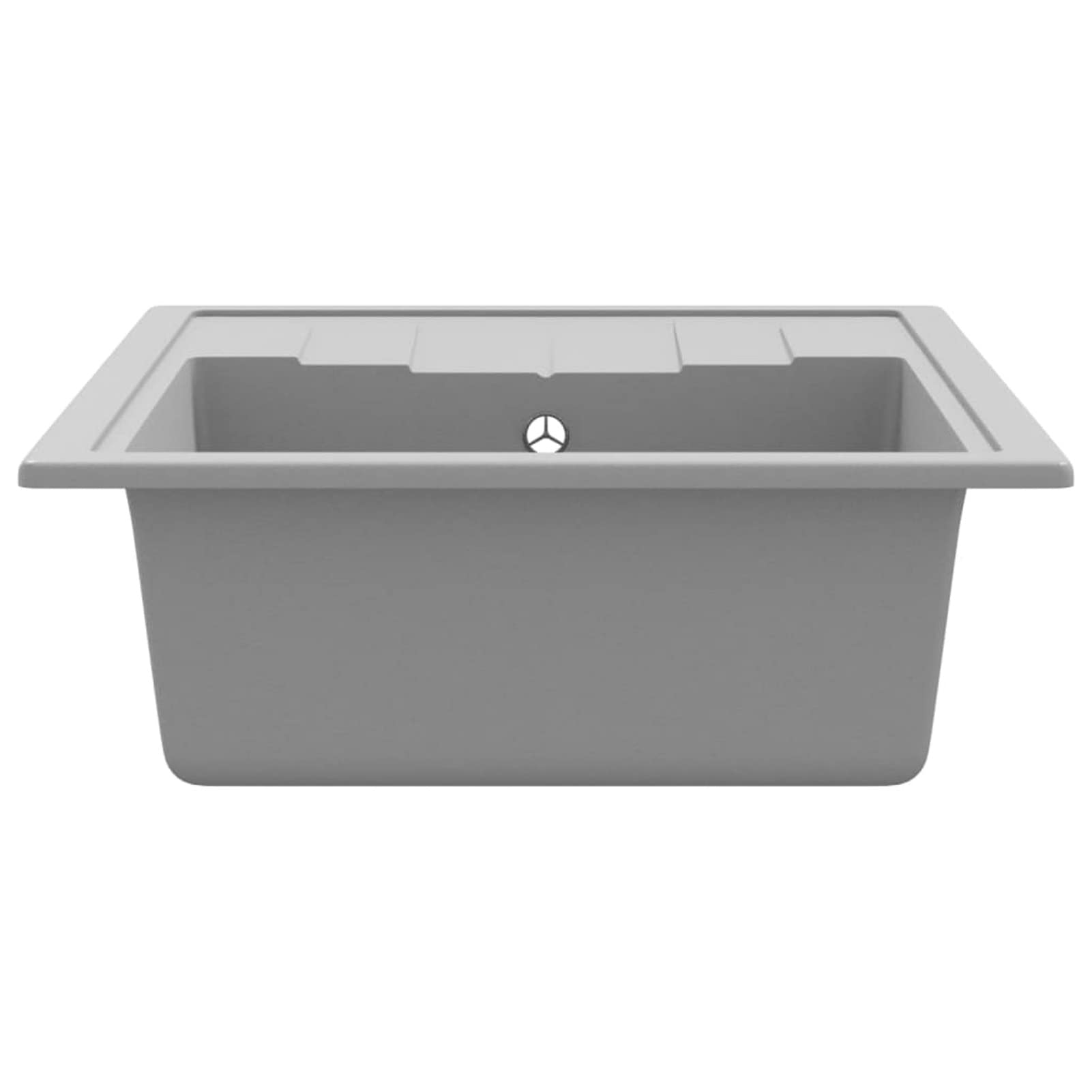 LAPOOH Fregadero de Cocina con rebosadero Ovalado Granito, Mueble Pila Lavadero, Pila Fregadero Cocina, Fregadero sobre Encimera, Fregadero Baño Encimera, Picas De Cocina, Gris