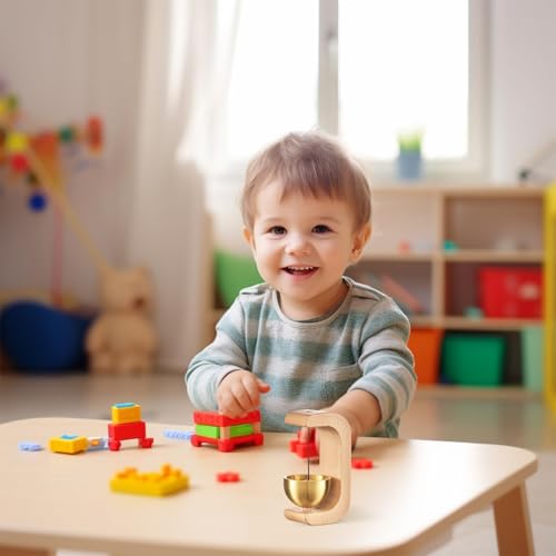 PHMING Magnetische Türklingel, ohne Bohren Türklingel für Eingang, C-Förmige Massivholz Türglocke, Selbstklebend Tür Klingel, für Tür, Büro, Geschäft, Café