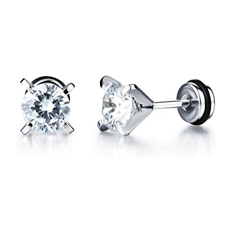 Bystar Women Titanium Earrings Zircon White Cover