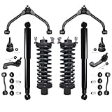 Detroit Axle - 12pc Front End Suspension Kit for 2005 2006 2007 Jeep Liberty, 2 Struts 2 Rear Shock Absorbers 2 Upper Control Arms 2 Lower Ball Joints 2 Sway Bar Links 2 Outer Tie Rod Ends Replacement