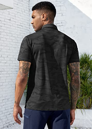 Derminpro Men’s Camo Golf Shirts Moisture Wicking Short/Long Sleeve Dry Fit Golf Polos3