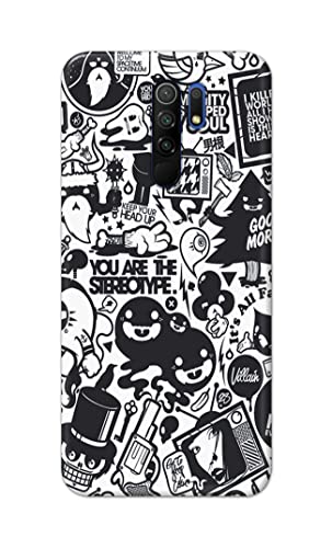 Image of Printed Hard Back Cover Case for Mi Poco M2 | Mi Poco M2 Reloaded Back Cover (Mixed Cartoon) -702
