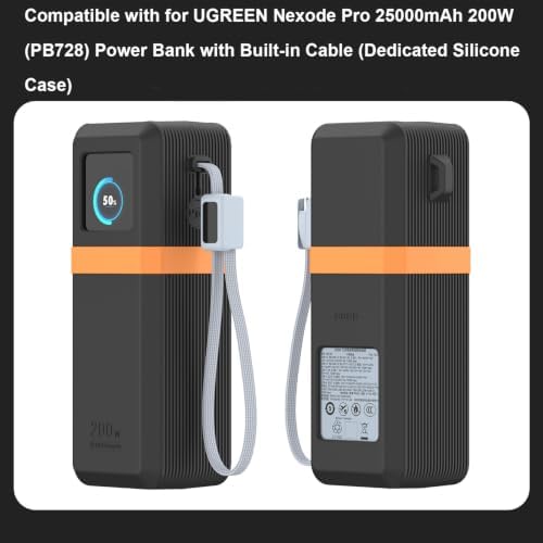 Silicone Case for UGREEN Nexode Pro 25000mAh 200W PB728 Power Bank,Full Coverage Protective Cover Anti-Slip Shockproof Sleeve with Carabiner Hole,Purple - 5