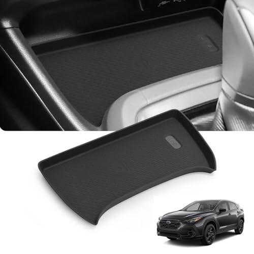 ZENGZJCX Wireless Charging Anti-Slip Mat for Sub@ru Crosstrek Accessories(Premium/Sport/Limited/Wilderness), Black Silicone Protective Pad for 2025 2024 Sub@ru Crosstrek Accessories