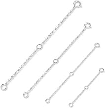 XURJUMI 4 Pieces Necklace Extender Silver, 5/8/10/15cm Necklace Extender Extension Chain Extender Necklace Extender for Necklaces Bracelets Jewelry Making Women Men