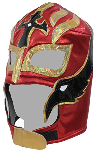 Rey Mysterio Adult Lucha Libre Wrestling Mask (Pro-fit) Costume Wear Red Gold Rey Mysterio Adult Lucha Libre Wrestling Mask (Pro-fit) Costume Wear Red Gold
