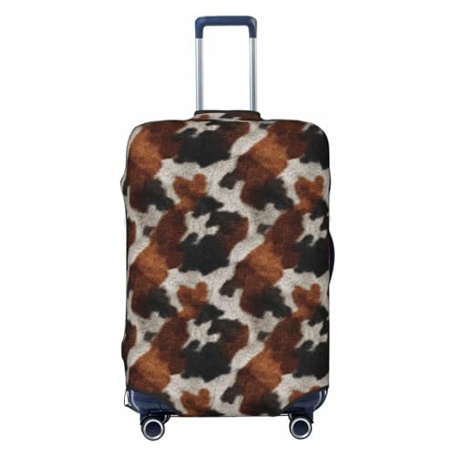 Cow Fur Skin Pattern Elastic Travel Luggage Covers Dustproof Scratch-Resistant Suitcase Protector Fit 22-24 Inch