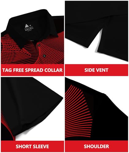 Mens Polo Shirts Short Sleeve Printed Quick‑Dry Golf Tops - image 5
