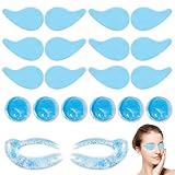 20 Stück Kühlpads Augen, Augenkühlpad, Wiederverwendbare Augenpads, Warm- und Kalt-Doppelverwendung, Lindert Augenermüdung, Bekämpfen Sie Augenringe und Schwellungen