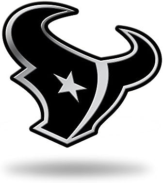Rico Industries NFL Houston Texans Chrome Finished Auto Emblem 3D Sticker, Silver