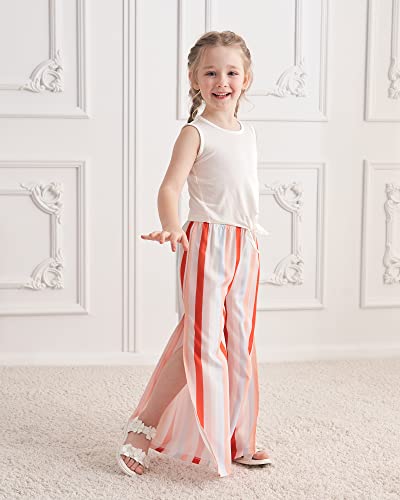 Yallet Girls Clothing Sets Little Girl Sweatsuits Outfits Solid Color Print Tops & Striped Pants Clothes For Child 4-11 Years #TOP3