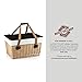 PICNIC TIME Canasta Grande Wicker Picnic Basket, Classic Large Wicker Basket for 2 with Handwoven Willow Design, Removable and Customizable Lid Table, (Beige Canvas with Brown Lid)