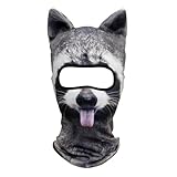 JIUSY 3D Animal Ears Balaclava Breathable Cover Hood Face Mask Sun Protection for Skiing Snowmobile Riding Hunting Music Festivals Raves Halloween Party Activities Funny Racoon MEB-17