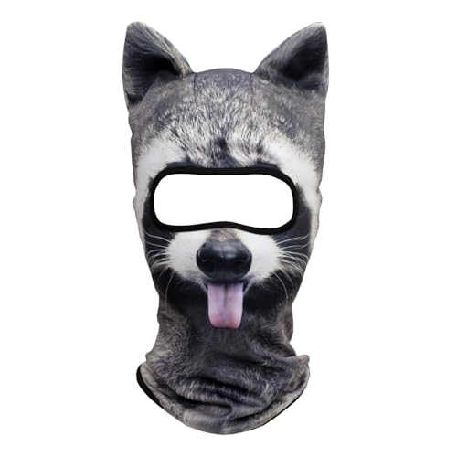 Image of WTACTFUL 3D Animal Ears Balaclava, Breathable Face Mask for Halloween