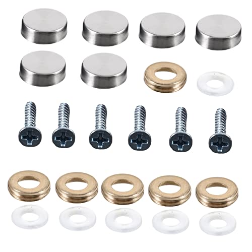 SOLUSTRE 24pcs Mirror Screw Nails Stainless Steel Decorative Covers Easy Install Disassemble Fixing Hardware