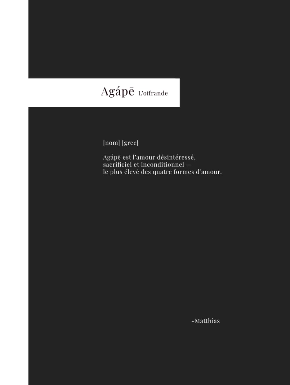 AGAPE- L'Offrande: Solitude, doute, silence, peur, espoir – un chemin vers soi