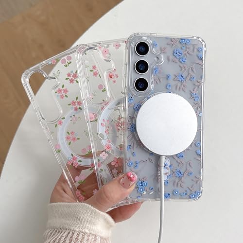 Coque antichoc Samsung S25 FE Magsafe transparente pour femmes