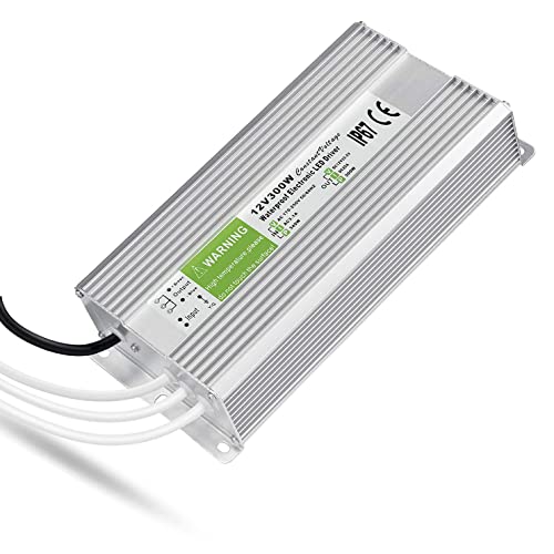 JOYNANO 300W Waterproof Power Supply 12V 25A AC-DC Converter IP67 for CCTV Surveillance LED Display Outdoor Light and More