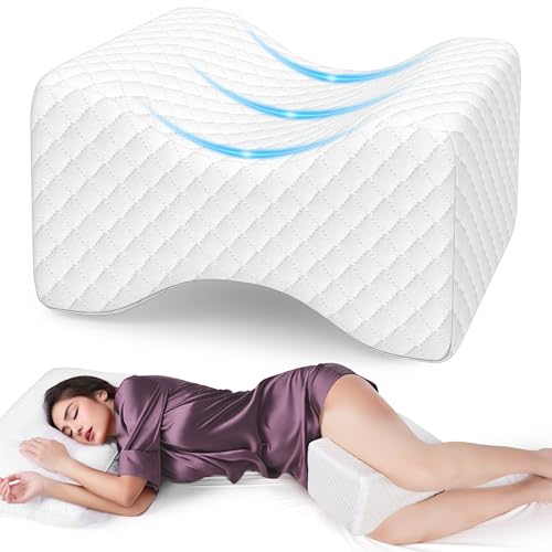SweetSlubr Memory Foam Knee Pillow for Side Sleepers, Support Leg