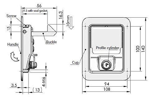 Ms866-5, Black Powder Steel Paddle With Keeper, Ms866F1A080001, Ms866-5 #TOP2