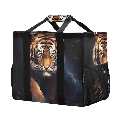 Wild Tiger Black Large Beach Bag Waterproof Beach Tote Bags for Women Travel Gym Pool2